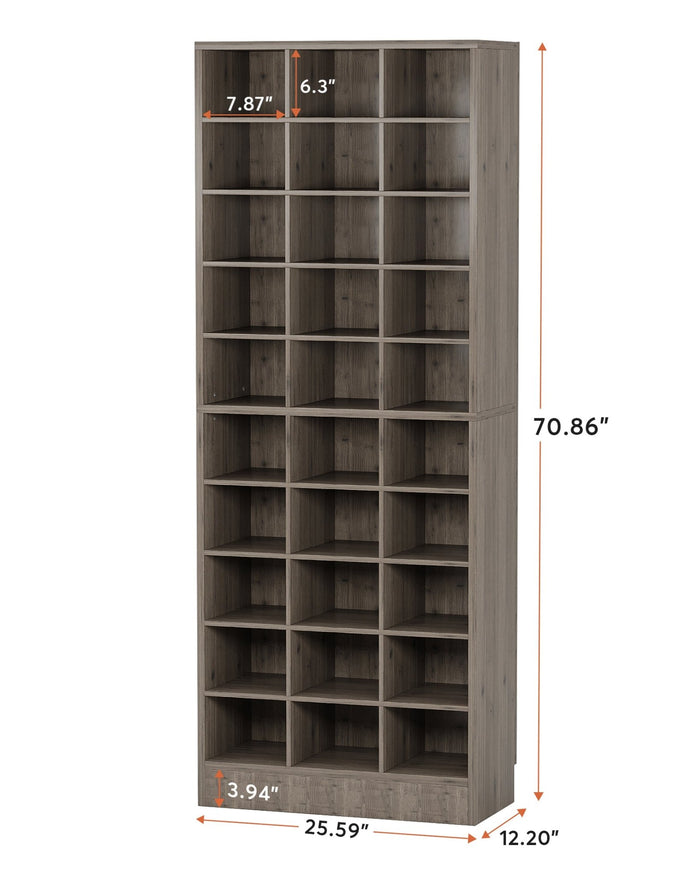 10 - Tier Shoe Cabinet, Wooden Shoe Storage Rack with 30 Cubbies Tribesigns