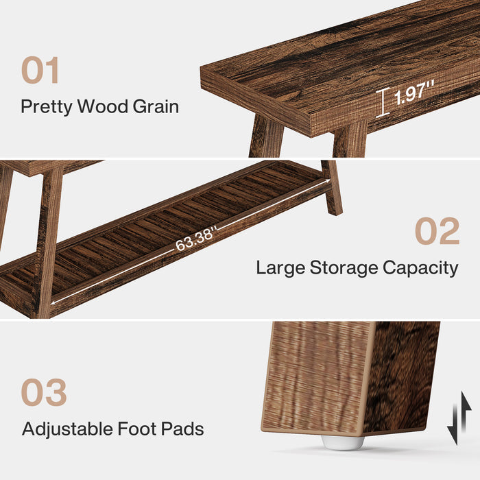2-Tier Console Table, 70.9" Entryway Sofa Table for Hallway, Living Room