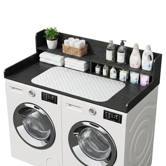 2-Tier Washer Dryer Countertop with Ironing Mat for Laundry Room Organization, Waterproof, Stain-Resistant