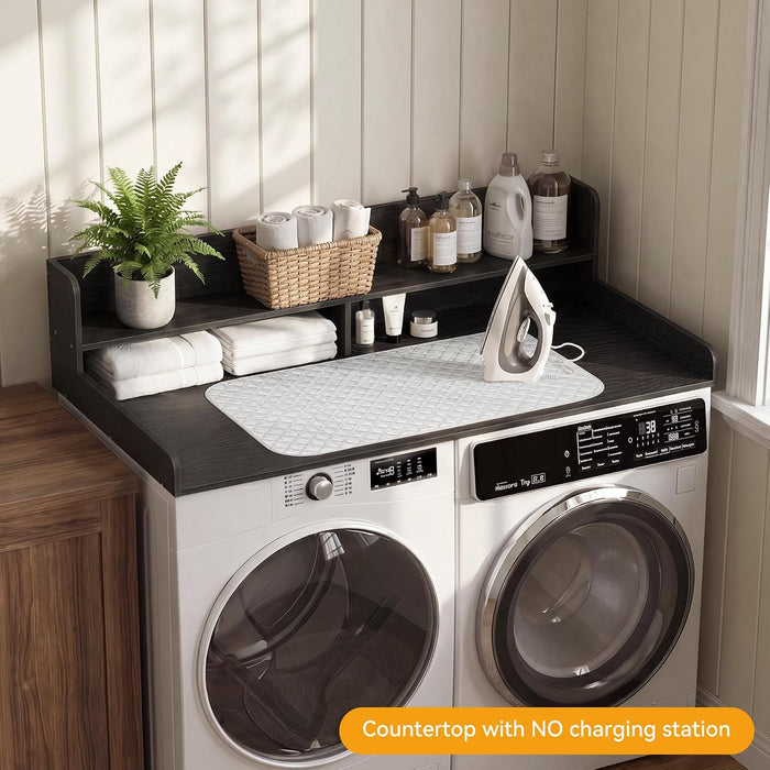 2-Tier Washer Dryer Countertop with Ironing Mat for Laundry Room Organization, Waterproof, Stain-Resistant