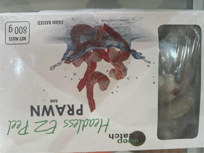 2 X BOXES 21/25 MEDIUM WHITE TIGER PRAWN DEVEINED TAILS 800G EACH