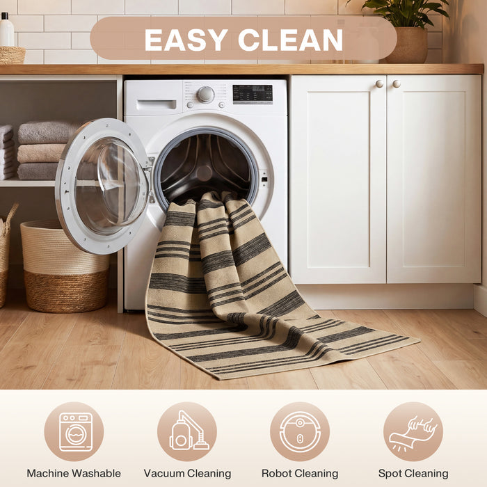 2.5x8/3x5 Striped Easy Jute Area Rug