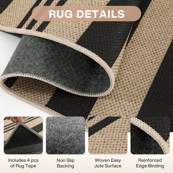 2.5x8/3x5 Striped Easy Jute Area Rug