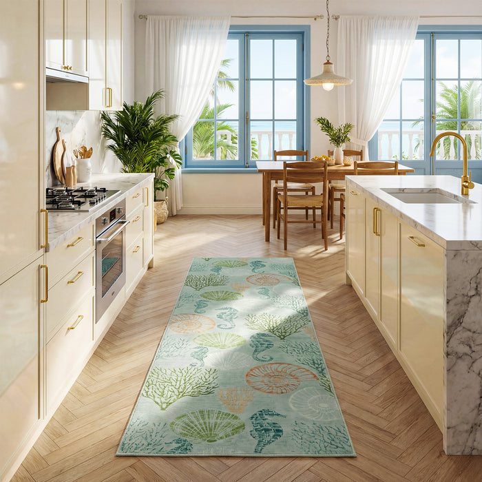 2x6 Boho Coastal Area Rug#Color_Seafoam Green