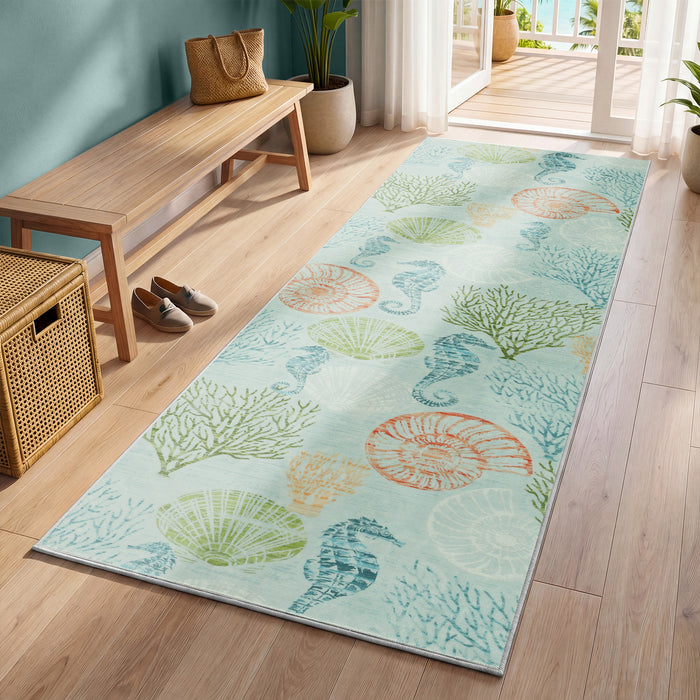 2x6 Boho Coastal Area Rug#Color_Seafoam Green