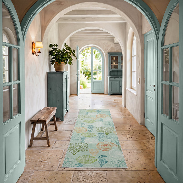 2x6 Boho Coastal Area Rug#Color_Seafoam Green