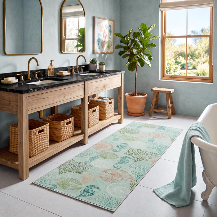 2x6 Boho Coastal Area Rug#Color_Seafoam Green