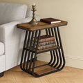 3-Tier End Table, 23.62" Side Table with Storage Shelves for Small Spaces