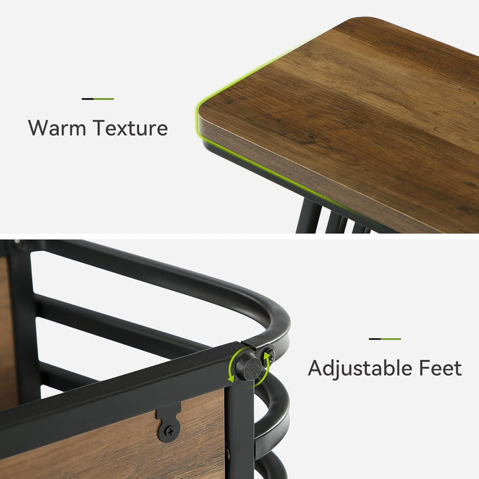 3-Tier End Table, 23.62" Side Table with Storage Shelves for Small Spaces