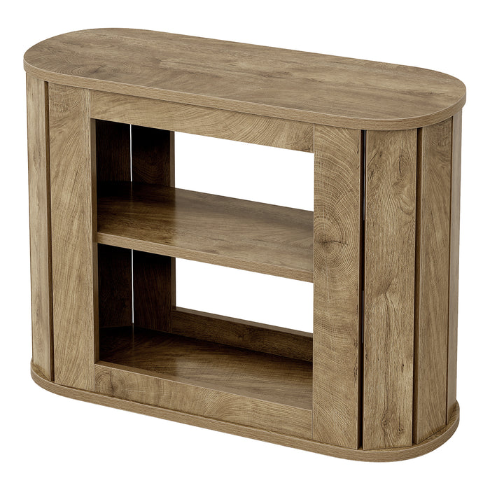 3-Tier End Table, Farmhouse Side Table with Rounded Edges for Living Room