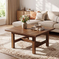 31" Square Coffee Table, Wooden Farmhouse Center Table with Sturdy Legs