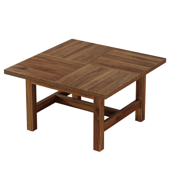31" Square Coffee Table, Wooden Farmhouse Center Table with Sturdy Legs