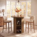 31.5" Round Bar Table, Home Liquor Bar Cabinet Bistro Dining Table