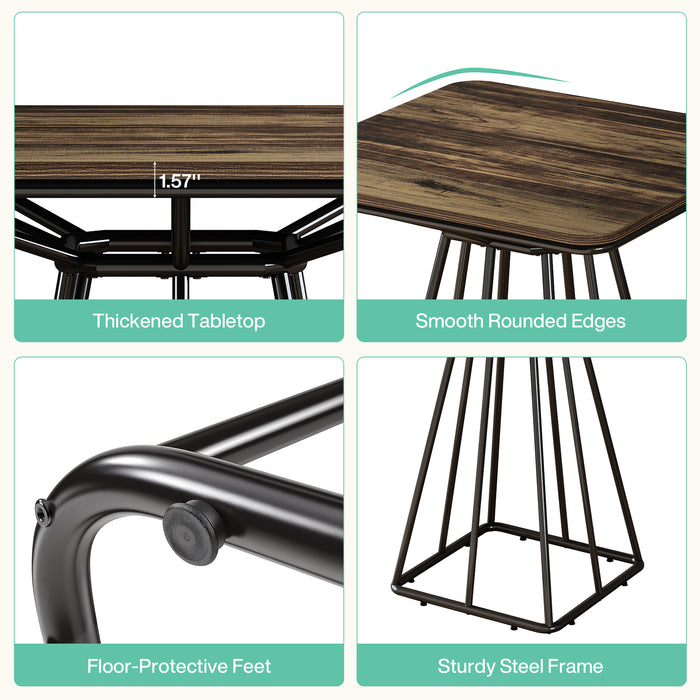 31.5" Square Bar Table, Industrial Counter Height Bistro Dining Tables
