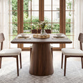 31.5" Square Dining Table, Mid-Century Modern Kitchen Table with Pedestal Base