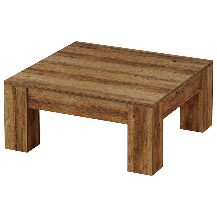 39" Farmhouse Square Coffee Table with Thick Legs
