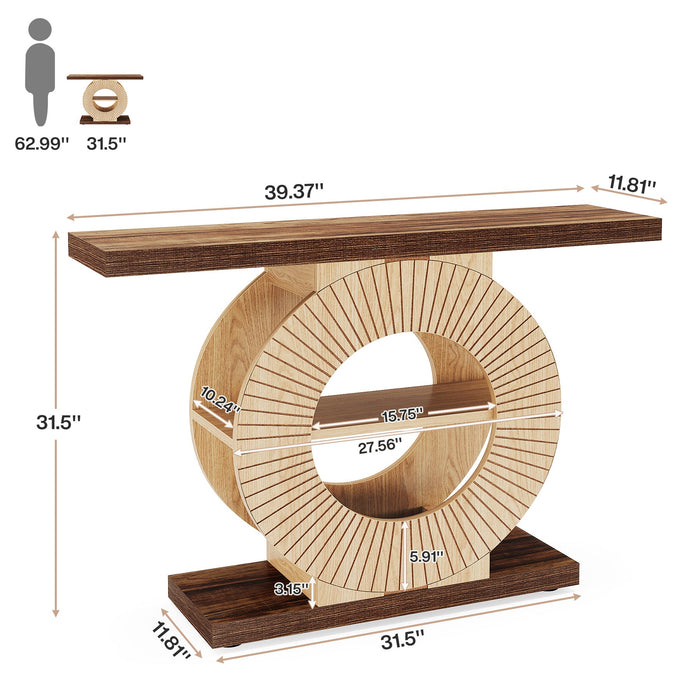 39.3" Console Table, Elegant Wood Sofa Table Hallway Table