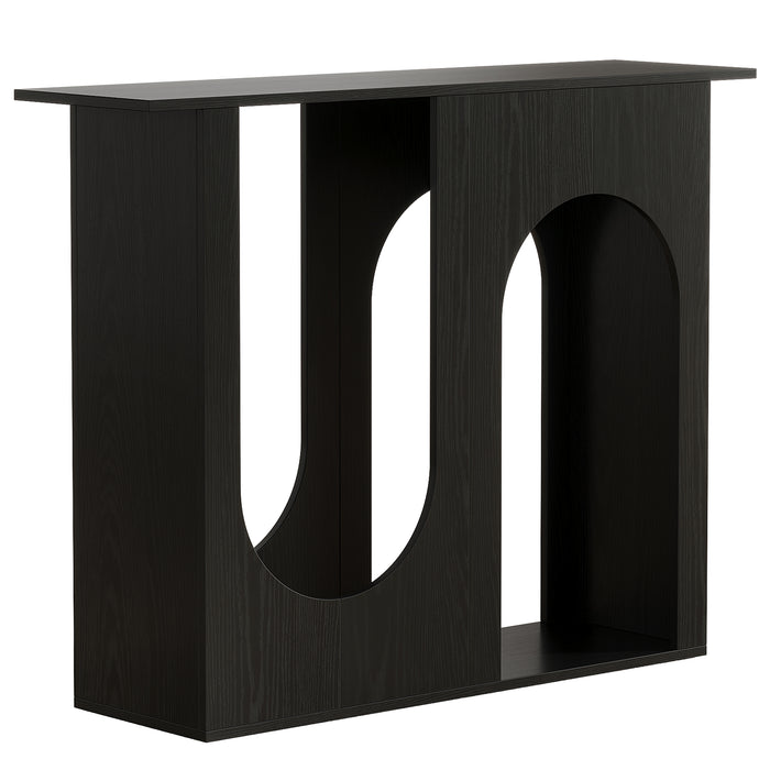 39.4" Console Table, Narrow Sofa Table Behind Couch with Arched Design Tribesigns