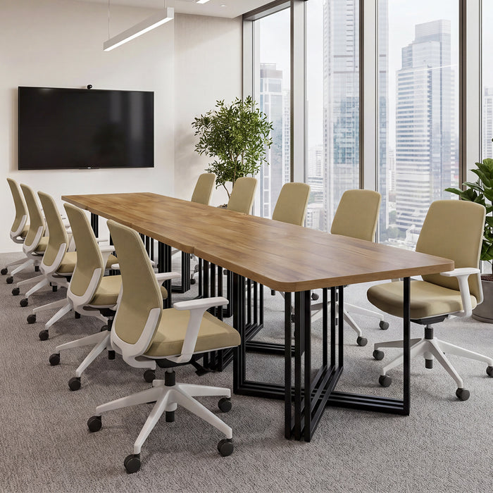 39.4-Inch Conference Table for 4, Compact Modular Meeting Table for Small Offices