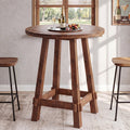 39.4" Solid Wood Bar Table, Farmhouse High Top Pub Bistro Tables for Kitchen