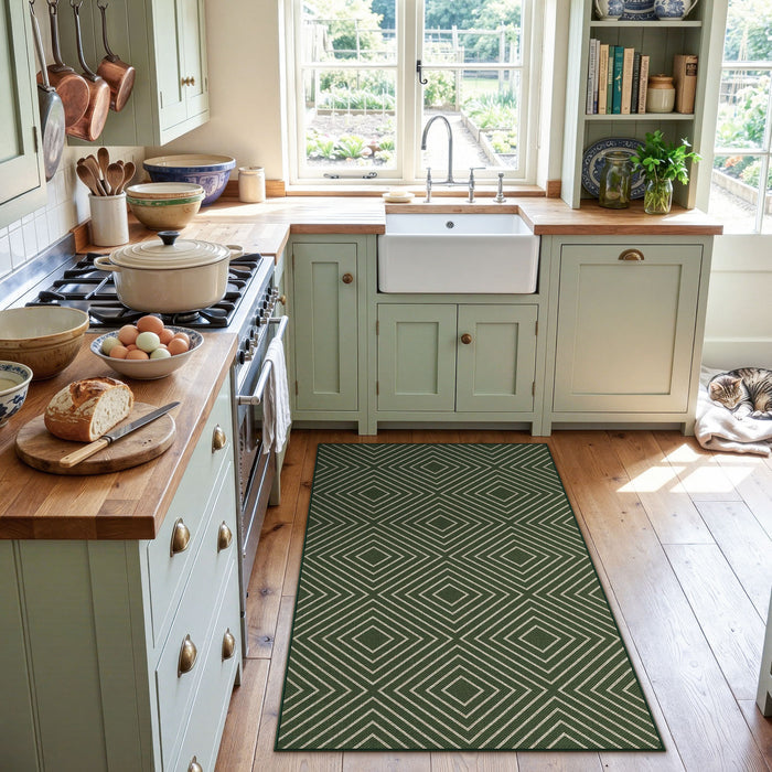 3x5 Modern Easy Jute Geometric Patio Rug#Color_Green