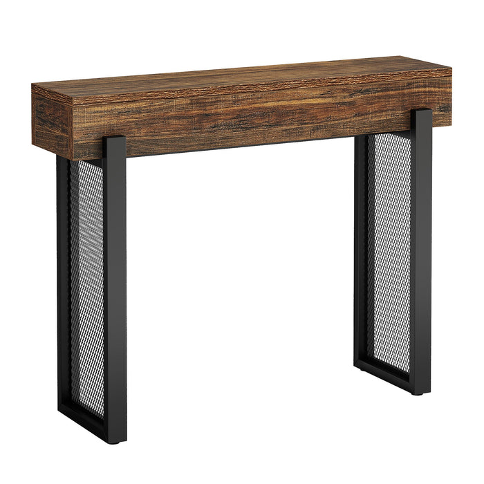 41" Console Table, Small Sofa Entryway Table with Storage and Mesh Metal Legs Tribesigns
