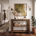 41.3" Solid Wood Console Tabale, Farmhouse Sofa Table with 3-Tier Shelves