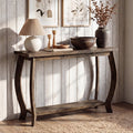 41.3" Solid Wood Console Table for Entryway, 2-Tier Sofa Table with Curved Legs
