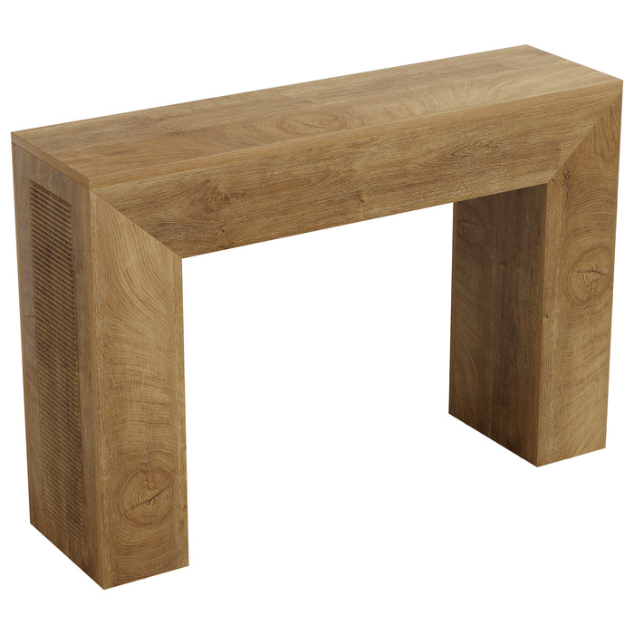 43.3" Entryway Console Table, Small Sofa Table with Fluted Design Behind Couch