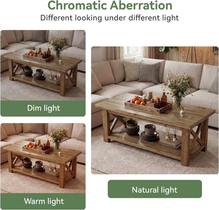 Solid Wood Rectangular Coffee Table