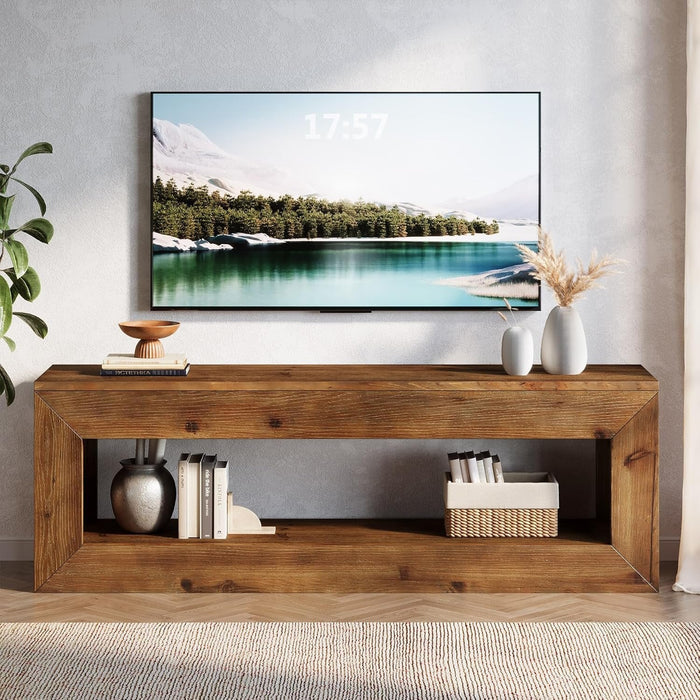 47" Solid Wood TV Stand, Farmhouse Media Console for 32/43/55" TVs