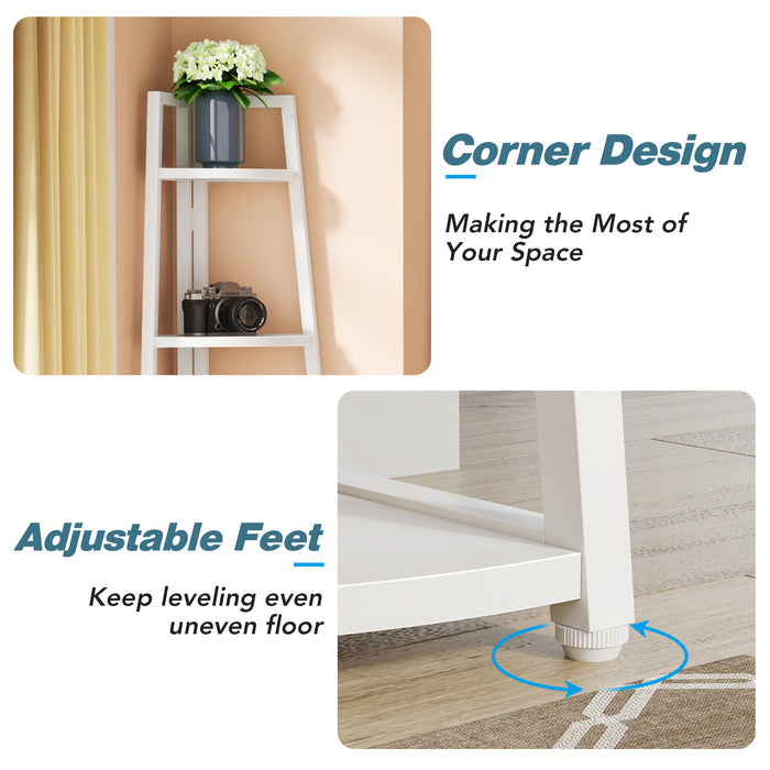 5-Tier Corner Bookshelf, 70" Tall Corner Shelves Plant Stand for Living Room