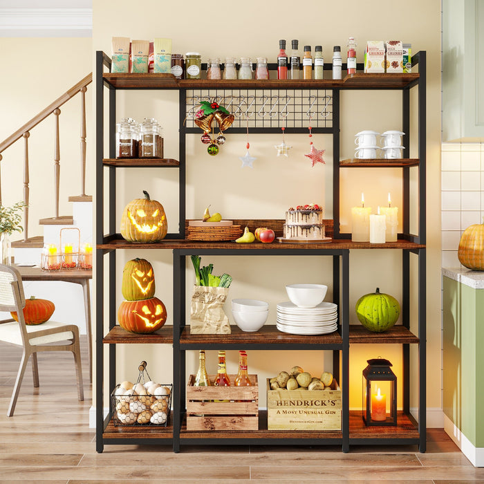Tribesigns's 5-tier Kitchen baker’s rack with extra-large countertop for baking and pastry prep.