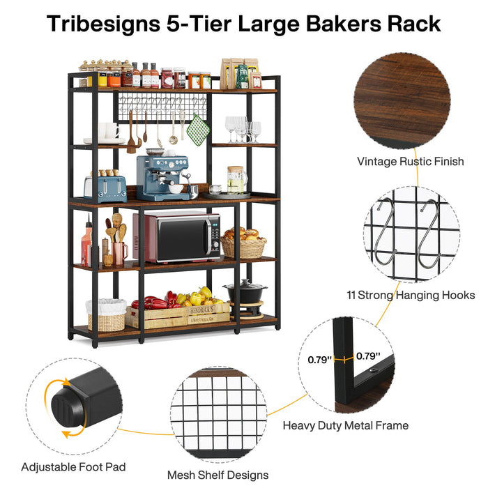 Product Features of 5-Tier Kitchen Baker's Rack of Tribesigns.