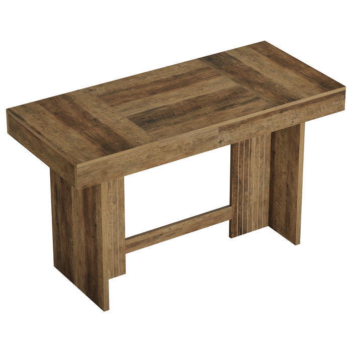 55" Bar Table, Farmhouse High-Top Pub Table with Large Worktop for Bistro