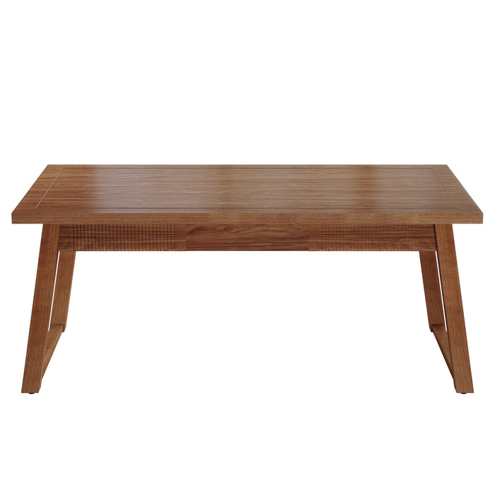 55'' Mid Century Modern Desk with Drawer, Solid Wood Leg Computer Desk for Home Office
