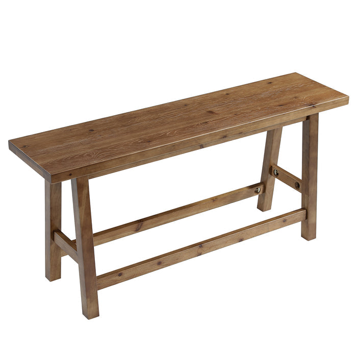 55" Solid Wood Counter Height Bar Bench, Farmhouse Dining Bench for Dining Room