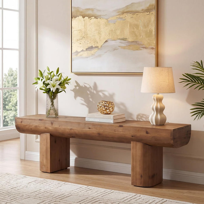 55" Solid Wood TV Stand, Farmhouse Entertainment Center for TVs up to 65" for Living Room