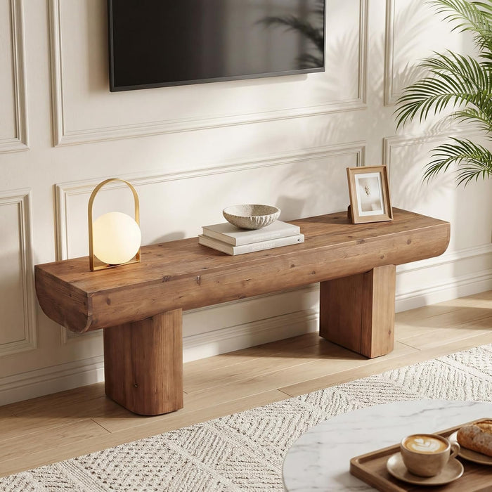 55" Solid Wood TV Stand, Farmhouse Entertainment Center for TVs up to 65" for Living Room
