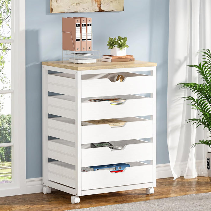 White / 5 Drawer
