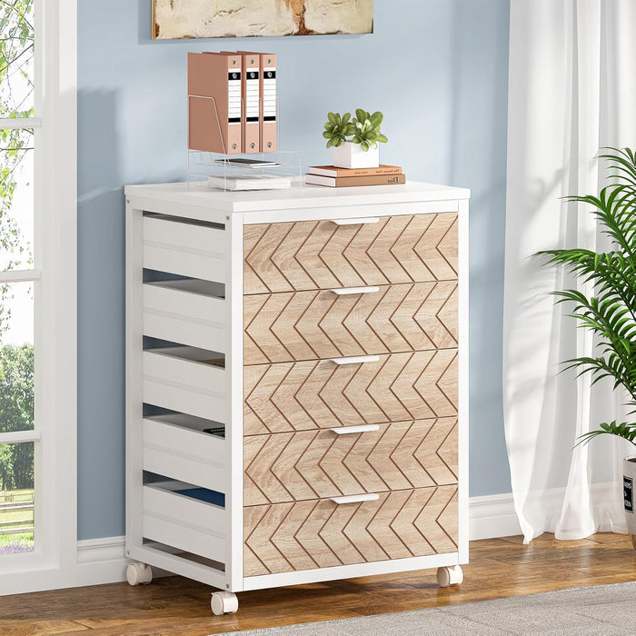 Beige & White / 5 Drawer