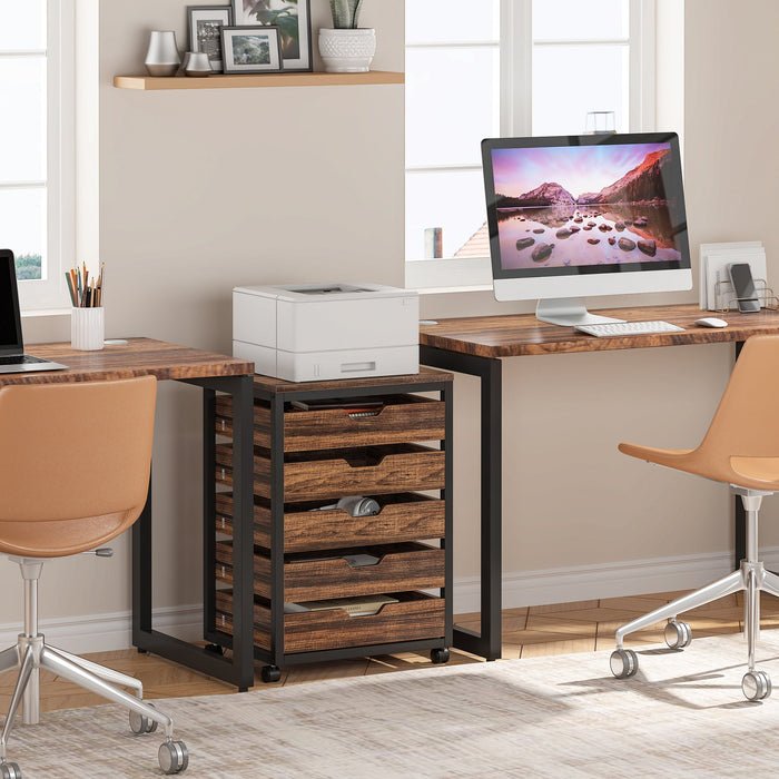 Industrial Rolling File Cabinet for Home Office#Size_5 Drawer
