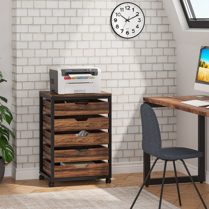 Industrial Rolling File Cabinet for Home Office#Size_5 Drawer
