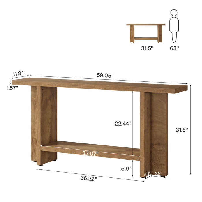 59" Console Table, Farmhouse Sofa Table Hallway Table
