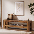 59" Entryway Bench, Farmhouse Indoor Console Shoe Bench End of Bed Table