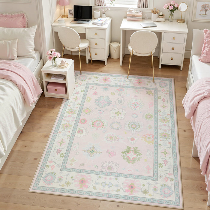 5x7 colorful area rugs#Color_Light Pink