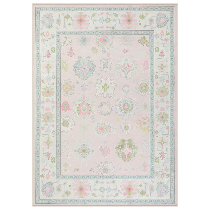 5x7 Boho Oushak Area Rug#Color_Light Pink