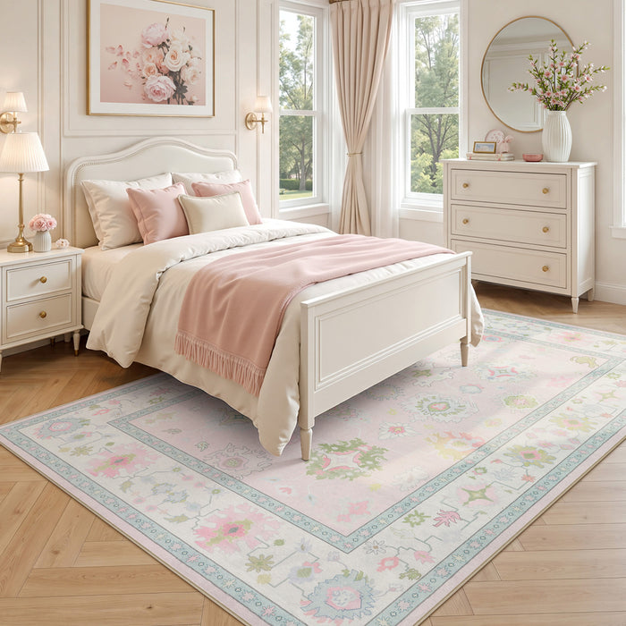 8x10 Boho Oushak Area Rug#Color_Light Pink