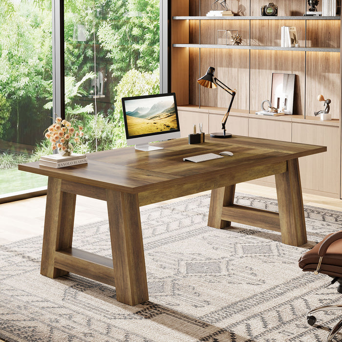 62.6" Executive Desk,  Large Office Computer Desk with Thickened Frame