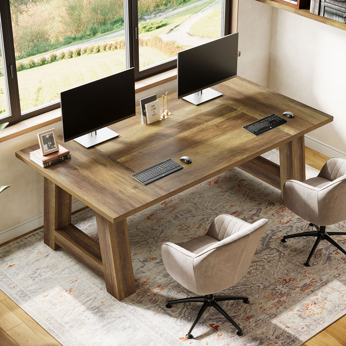62.6" Executive Desk,  Large Office Computer Desk with Thickened Frame